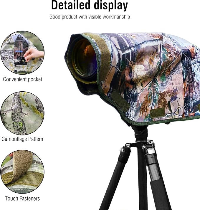 Camera Rain Cover with Openable Viewing Window & Strap Mountable Design