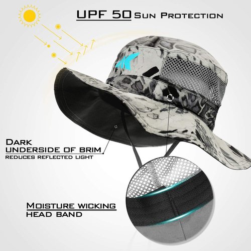 KastKing Sol Armis Boonie Hat - UPF 50 Sun Protection for Fishing, Beach & Hiking Adventures