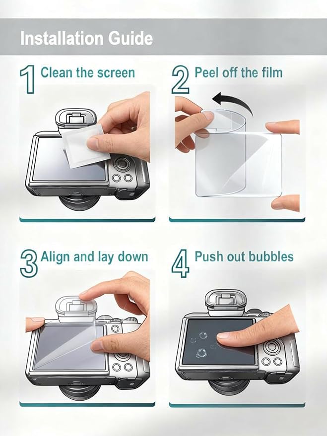 iDaPro Screen Protector for Fujifilm Instax Mini EVO Instant Film Camera + Hand