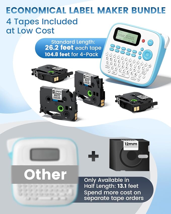 Vixic Label Maker Machine with Tape, Label Maker Waterproof-Labels, Portable