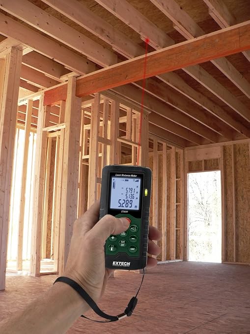 Extech DT60M Laser Distance Meter – 196 ft/60 m Digital Laser Measure