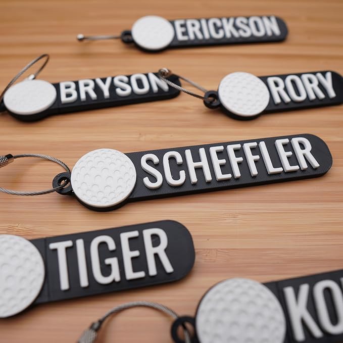 Personalized Golf Keychain, Golf Bag tags, Custom golf water bottle tags, Sports bag keychain, Golf team gift, Keyring charm, Custom golf tag