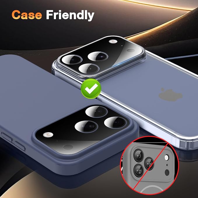 YWXTW [0 Bubbles for iPhone 17 Pro Camera Lens Protector, Full Coverage