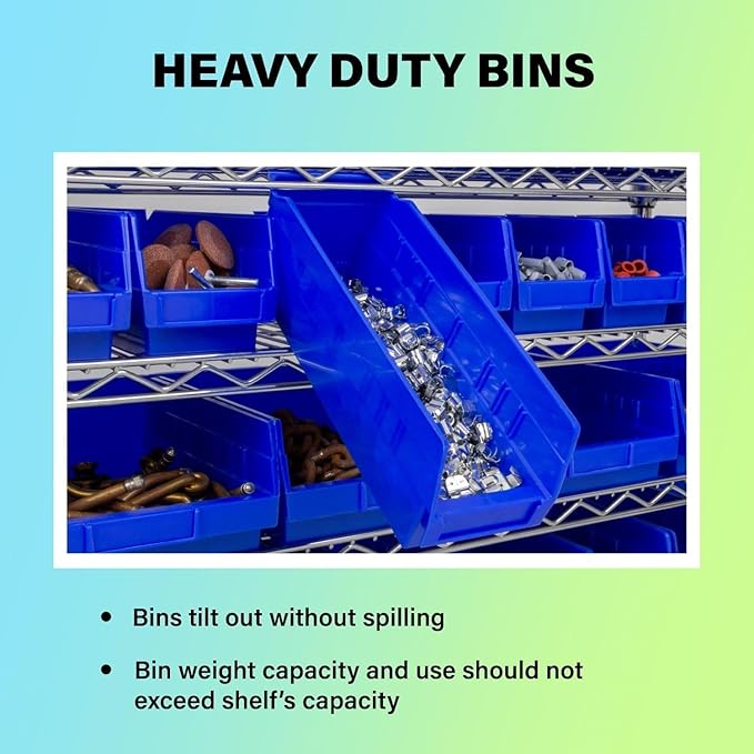 Akro-Mils 6 Pack AkroBins Nesting Storage Bins, Space-Saving Stackable Organizers for Garage, Classroom and Warehouse Organization, Green