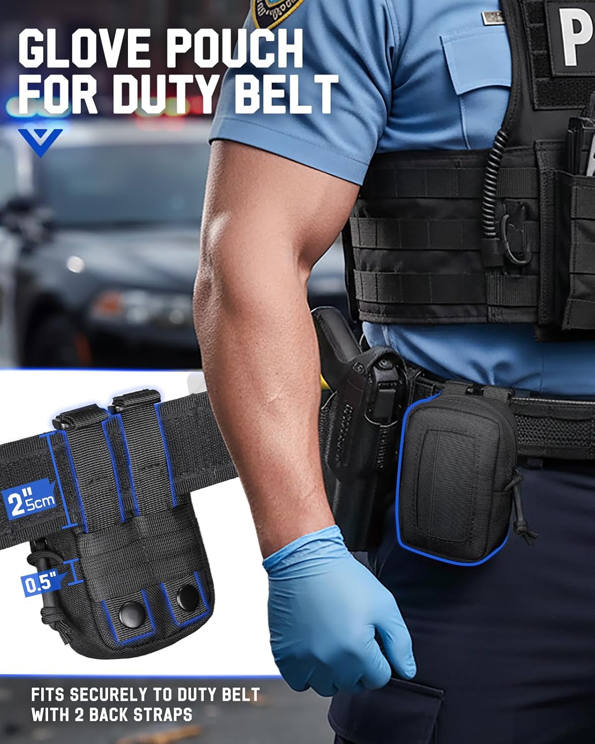 Skiennix Tactical Molle Glove Pouch - Durable Latex Disposable Glove Holder for EMS & Law Enforcement