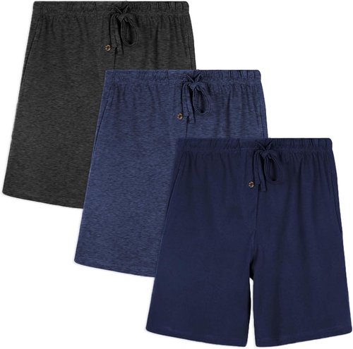 Andrew Scott Men's Lounge Shorts - Comfortable Cotton PJ Sleep Shorts with Drawstring & Pockets | Multi-Pack Options