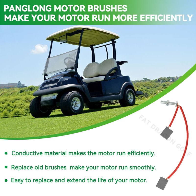 Panglong Club Car Starter Generator Brushes, EZGO Starter Generator Brushes Set Fits 2010-UP Club Car Precedent Gasoline & 2018-UP Tempo and 2008-UP EZGO Golf Cart, OEM #103347301, 612038