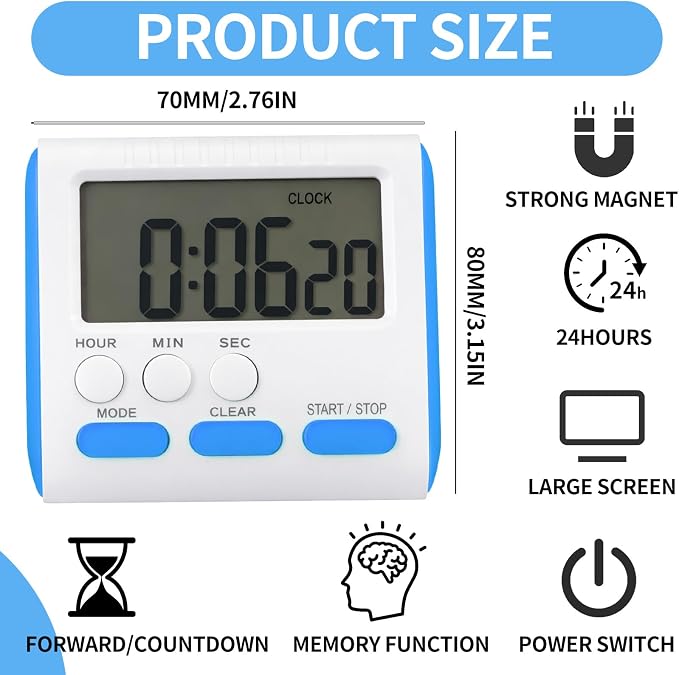 Mudder 3 Pack Digital Kitchen Timer