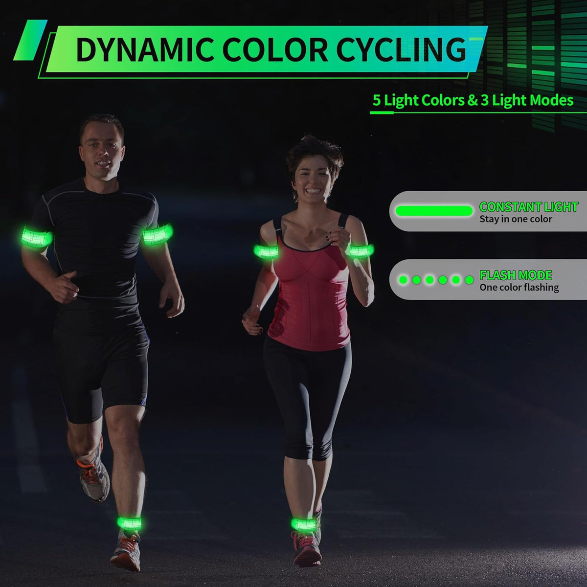 Skiennix LED Armband - Rechargeable Safety Light for Running & Night Walking | High Visibility Reflective Gear