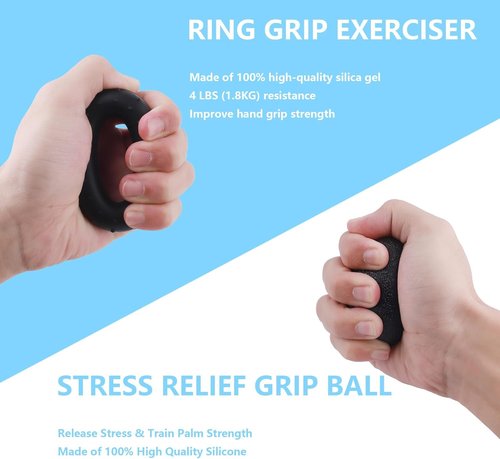 Grip Strength Trainer Kit by [Brand Name] - 5-Piece Set for Enhanced Hand Strength & Injury Recovery | Includes Finger Exerciser, Stress Relief Ball & More