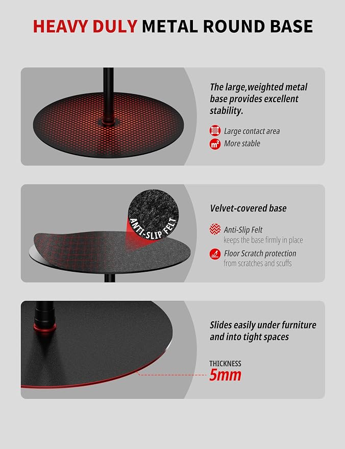 iFootage A500 Heavy Duty Round Base Light Stand, Space-Saving Tripod Alternative