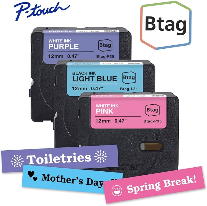 Brother Genuine P-Touch Btag Label Tape, 0.47 in by 13.1 ft