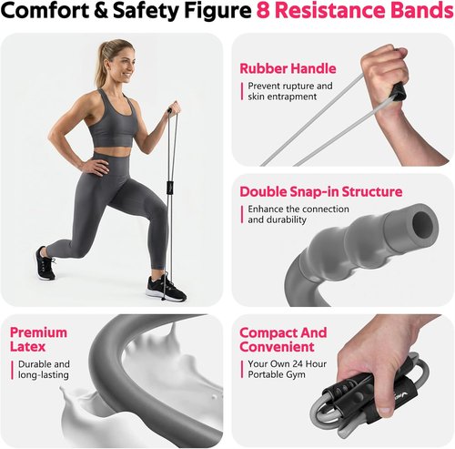 Figure 8 Resistance Bands by [Brand Name] - Versatile Fitness Exercise Bands with Handles for Arm & Shoulder Stretch