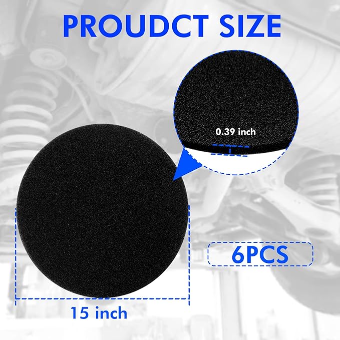 6Pcs Oil Drain Splash pad,Applicable to Oil pan for Oil Change, Oil drip pan, Oil Drain, for Automotive Repair and Technicians Oil Change pan Oil Mat ，Splatter Pad, Round Black 15 Inches
