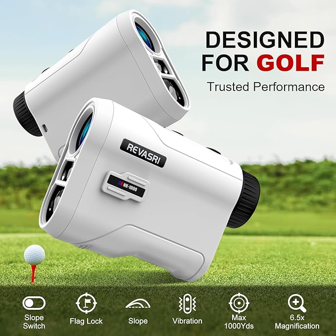 REVASRI Golf Rangefinder with Slope and Pin Lock Vibration, External Slope
