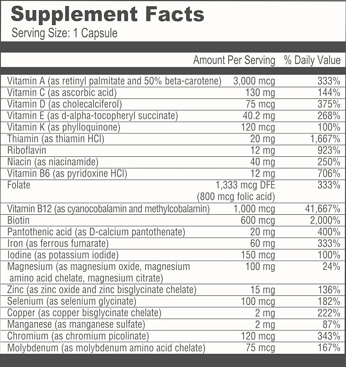 BariatricPal 90-Day Bariatric Vitamin Bundle (Multivitamin ONE 1 per Day! Capsule with 60mg Iron and Calcium Citrate Soft Chews 500mg with Probiotics - French Caramel Vanilla)
