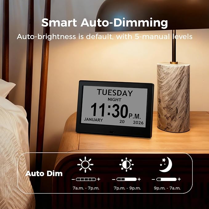 7'' Digital Clock, Dementia Clock