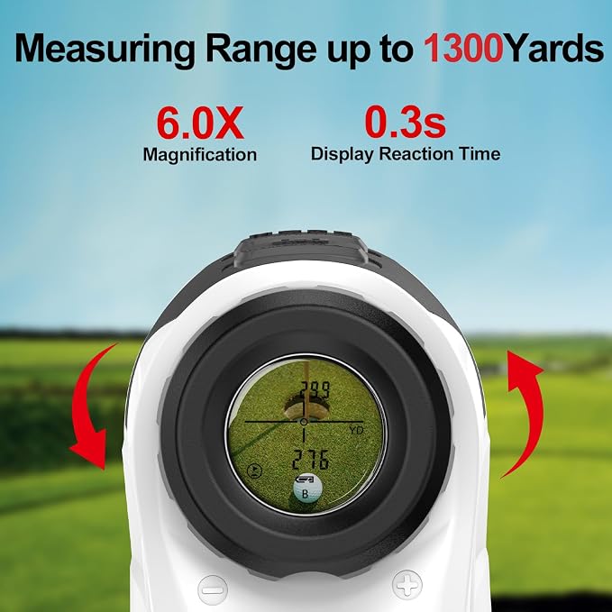Precision Laser Rangefinder for Golf & Hunting, 800/1000/1300 m Range, 6X