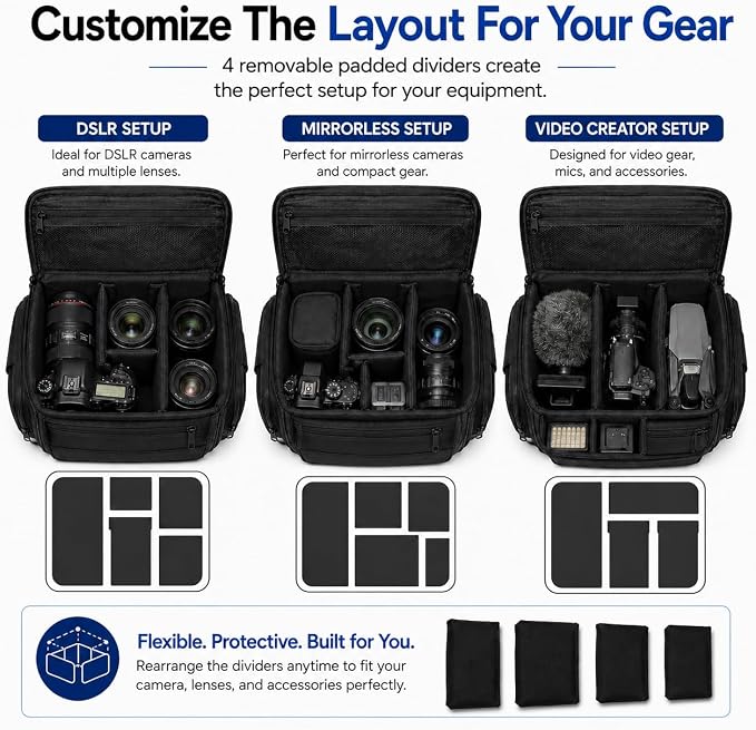 eCostConnection Extra Large Camera Bag Fully Padded Gadget Case