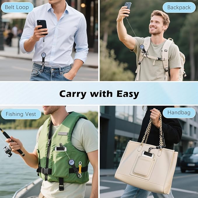 MoKo Anti-theft Phone Tether, Phone Lanyard Retractable Steel Line Cellphone