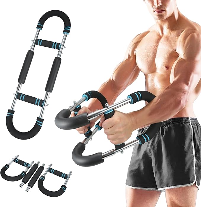 Twister Arm Trainer - Adjustable 60-100lbs Resistance Arm & Chest Workout Equipment for Home Gym Fitness , Arm Strengthener for Men, Power Twister Bar for Biceps, Forearm & Shoulder Training