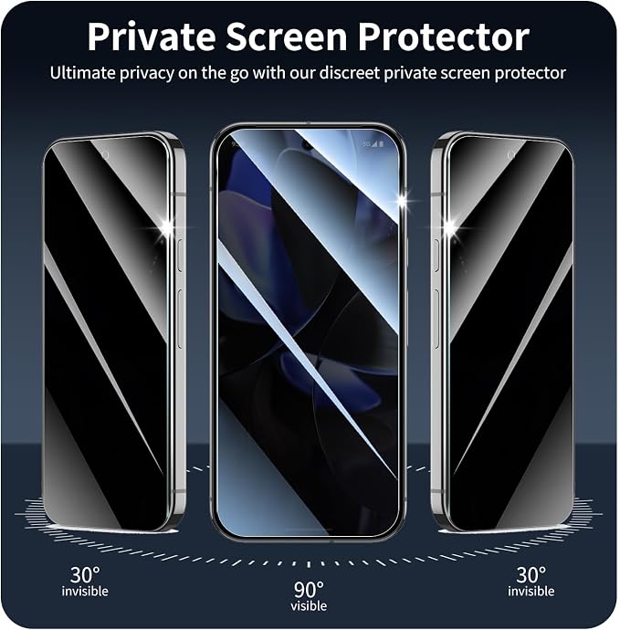 3+3+1-Pack, Privacy Screen Protector and Camera Lens Protector