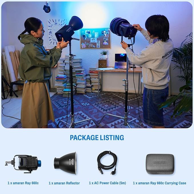 amaran Ray 660c RGB LED Video Light 660W APP/DMX Control 12 Effects, 000K