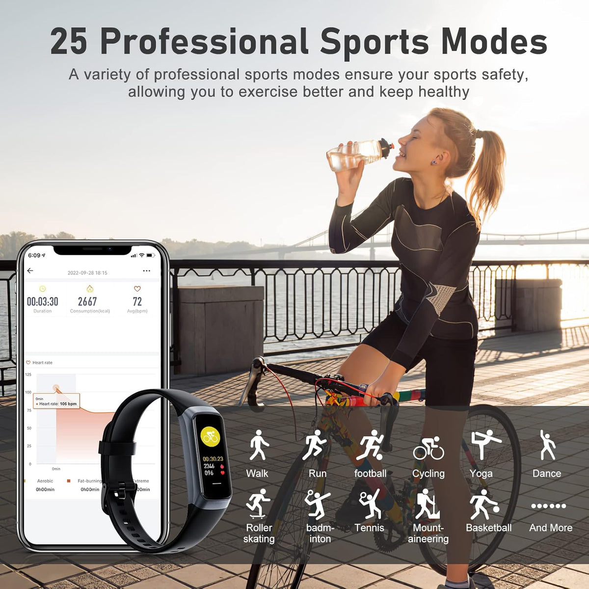 Skiennix Fitness Tracker - Heart Rate Monitor & Sleep Tracker | 1.10'' AMOLED Touch Screen