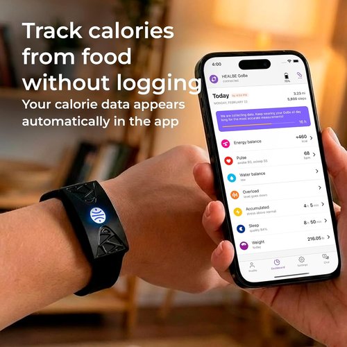 HEALBE Calorie Tracker - Automatic Smart Band with App | 24/7 Heart Rate, Sleep & Hydration Monitoring