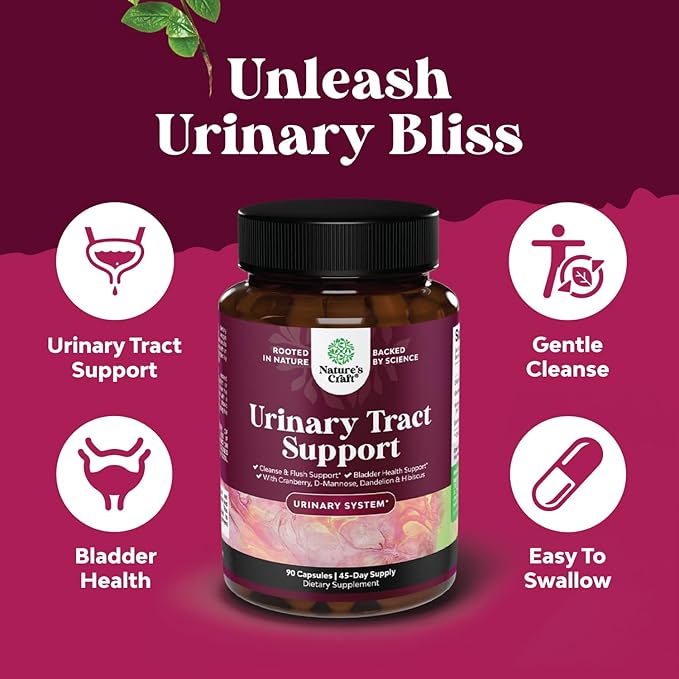 Bundle of D Mannose Capsules for Urinary Tract Health for Women Fast Acting Super Concentrated Cranberry 90ct and Pure Magnesium Glycinate 400mg Per Serving for Mood Sleep and Relaxation