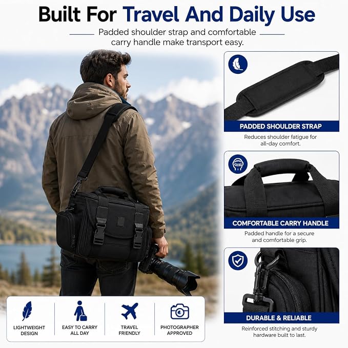 eCostConnection Extra Large Camera Bag Fully Padded Gadget Case