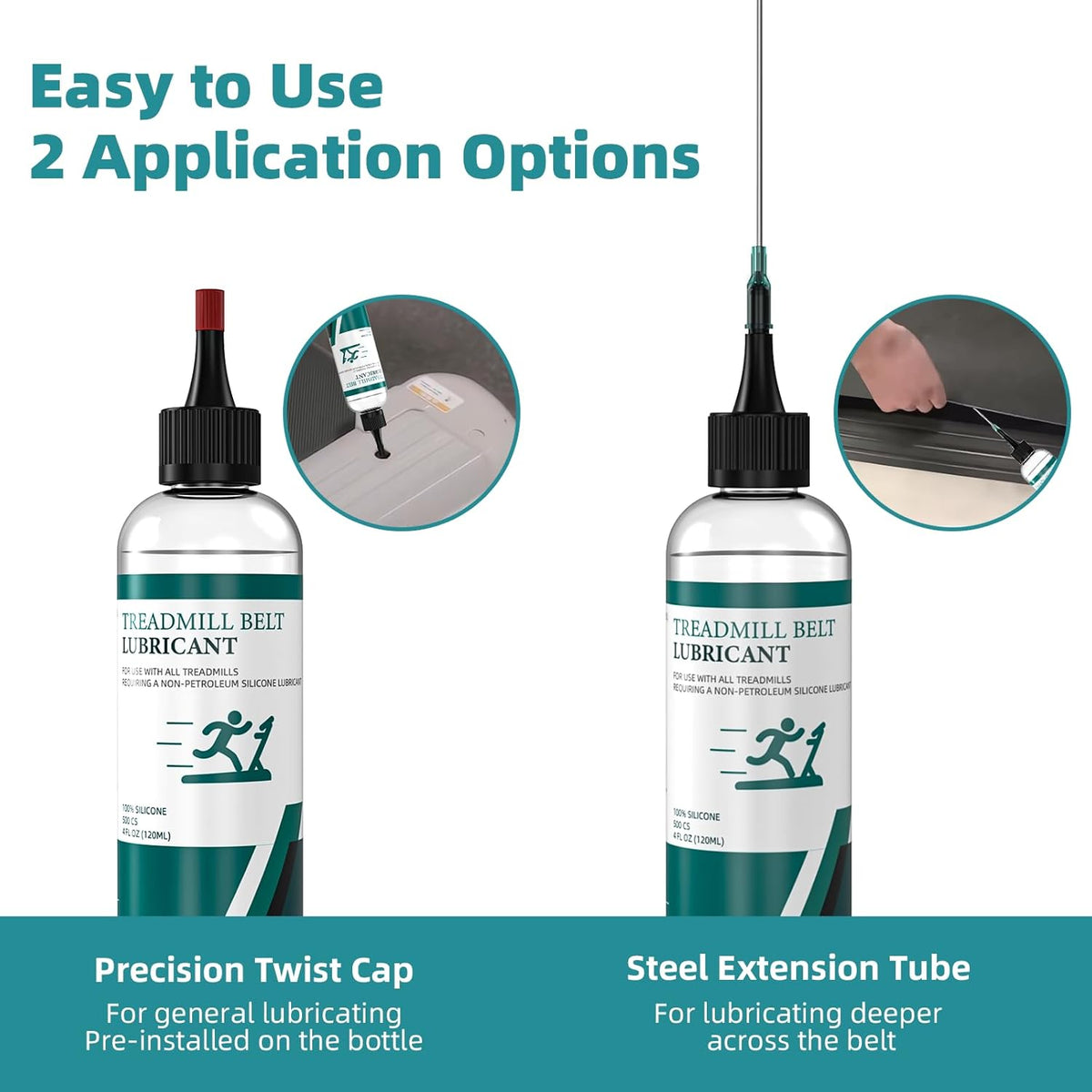 Silicone Treadmill Belt Lubricant - High-Temperature Resistant 100% Silicone | 4.2 Ounce with Application Tubes