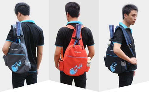 Klau Nylon Tennis Badminton Racquet Backpack Tennis Racket Case Outdoor Sports Bag Rose Red for Tennis Beginners