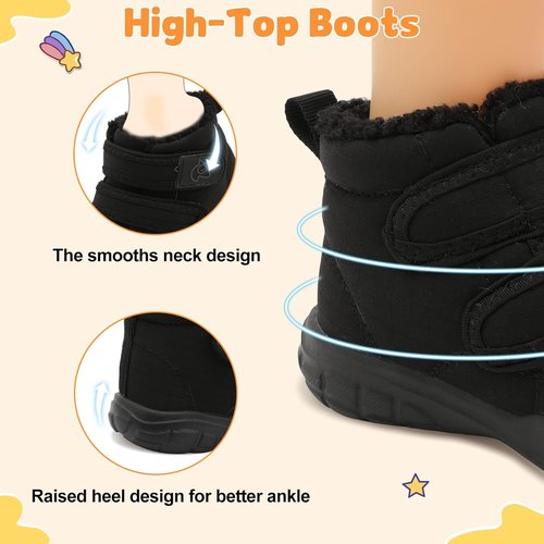 LeIsfIt Toddler Winter Boots - Cozy Plush Lining for Indoor/Outdoor Use | Warm Faux Fur Booties