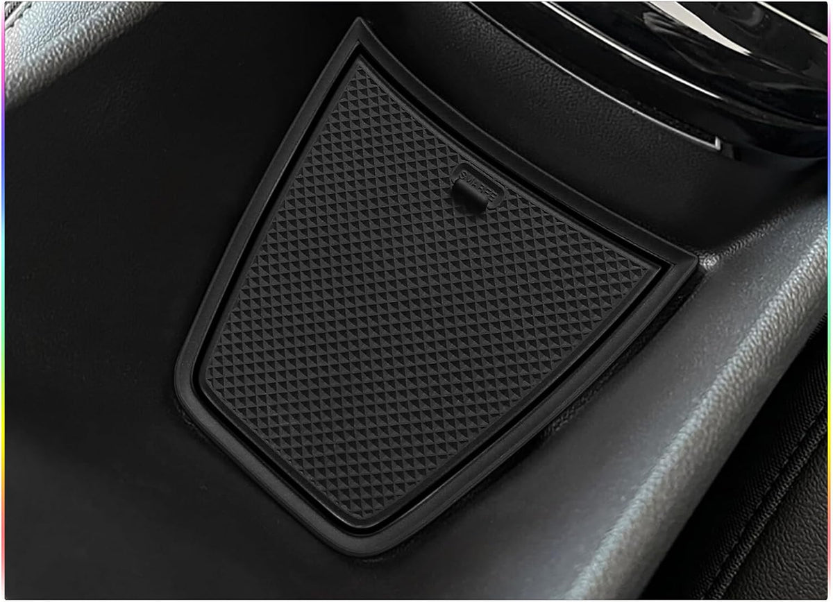 SKTU 2024 2025 2026 Chevy Trax Door Slot Mat for 2024 2025 2026 Chevrolet Trax (LS,1RS,LT,2RS,ACTIV) 14PCS Fit 2024 2025 2026 Chevy Trax Accessories Door Compartment Cup Center Console Liners (Black)