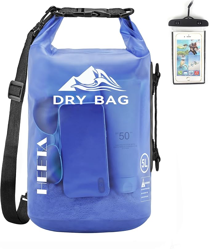 HEETA Dry Bag Waterproof for Women Men, 5L/10L/20L/30L/40L Roll Top Lightweight