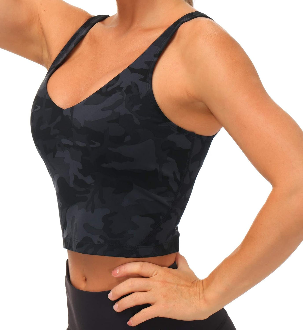 The Gym People Women's Longline Sports Bra - Wirefree Padded Design for Medium Support
