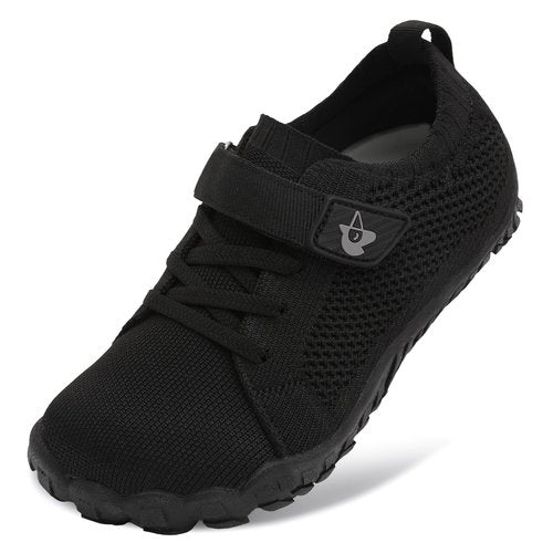 LeIsfIt Kids Girls Boys Shoes Wide Barefoot Shoes Kids Anti-Slip Sneakers Lightweight Hiking Sneakers for Toddler Little Big Kid Black 4 Big Kid