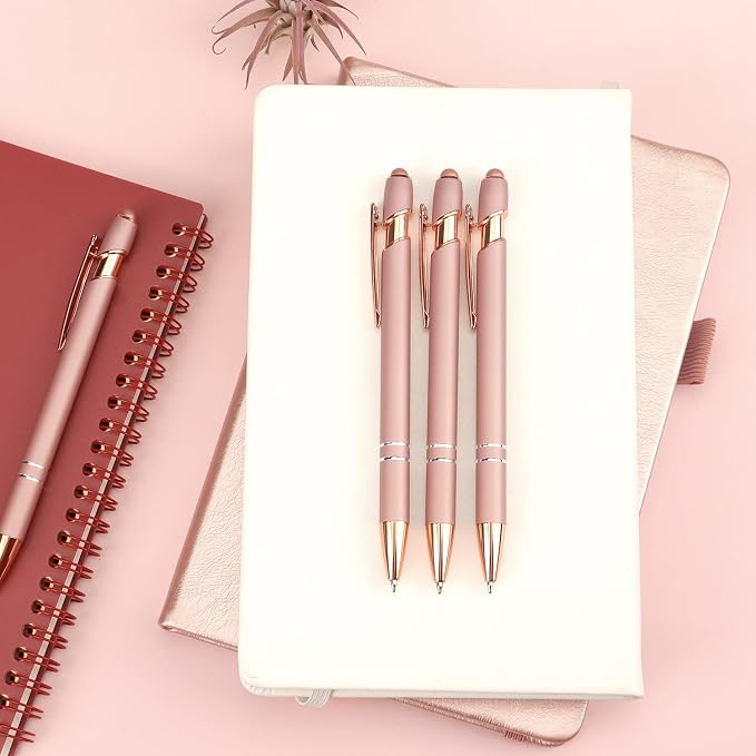 6 Pack Ballpoint Pen 2-in-1 Stylus Retractable Ballpoint Pen