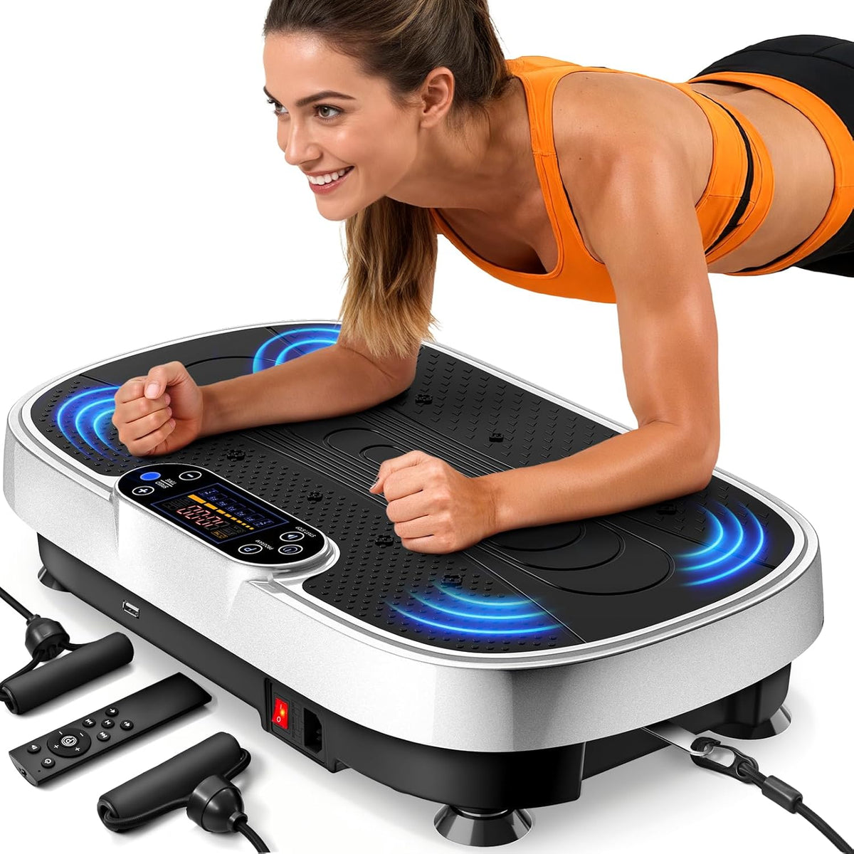 Renoj Vibration Plate Exercise Machine - Smart Vibrating Platform for Lymphatic Drainage & Weight Loss | 455 Lbs Capacity with LED Touch Screen & Bluetooth Speaker