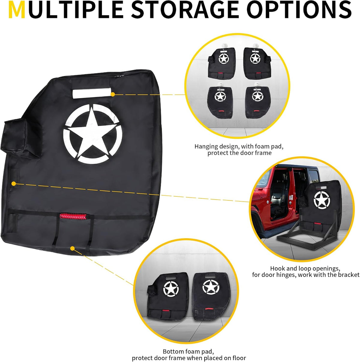 Door Storage Bags for 1976-2026 Jeep Wrangler JK JL 4XE Gladiator JT