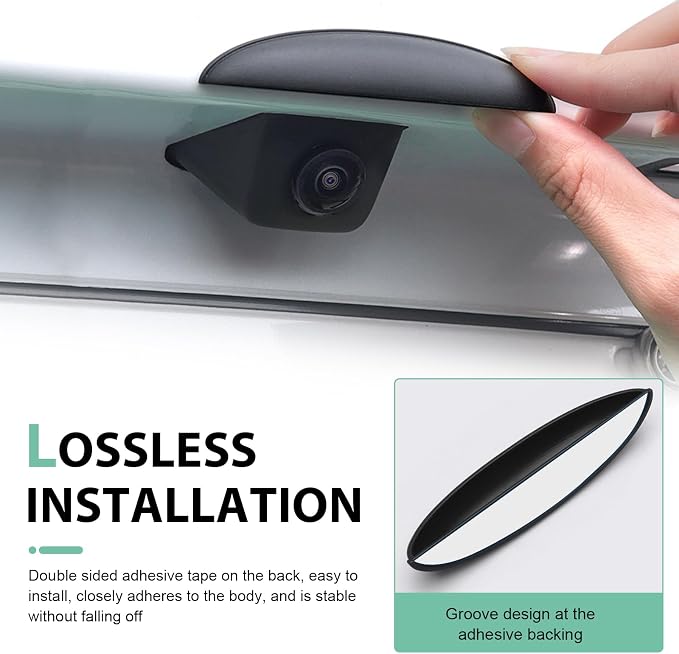 Car Rear View Camera Cover, Waterproof Semi-elliptical Backup Lens Protector