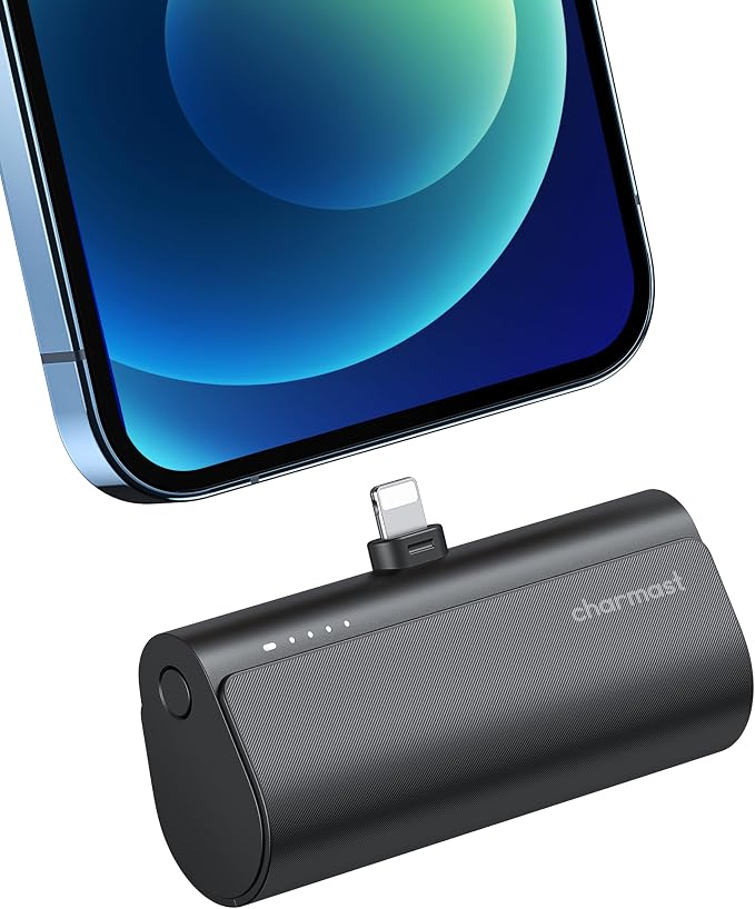 charmast Small Portable Charger for iPhone, Ultra-Compact 20W PD Fast Charging Power Bank 5000mAh, Mini Battery Pack for iPhone 14/14 Pro Max/13/13 Pro Max/12/12 Pro Max/11/XR/X/8/7/6 etc