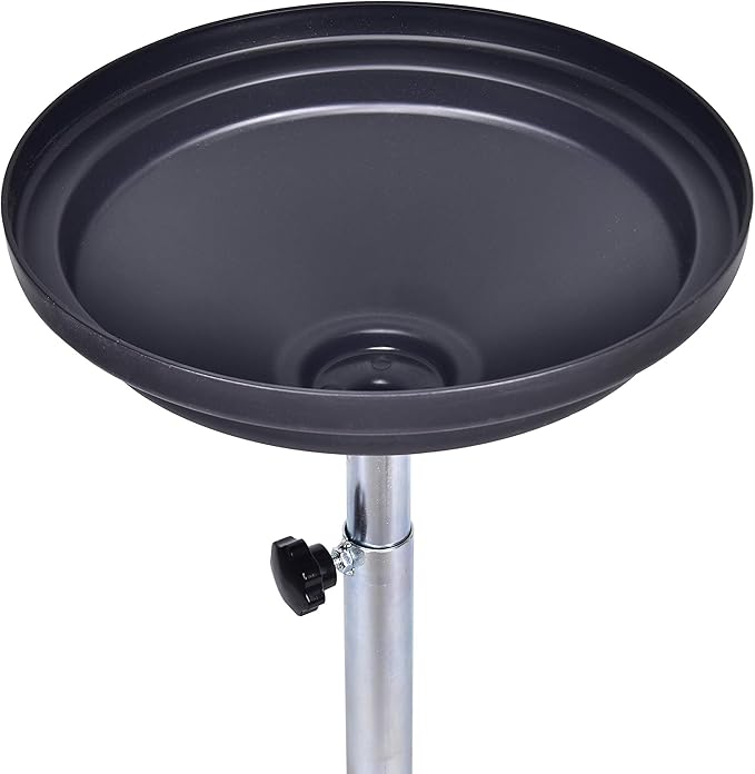 5 Gallon Oil Drian Portable Steel Oil Drain, Waste Oil Drain with Wheel, Adjustable Height, Red (AODT-5)