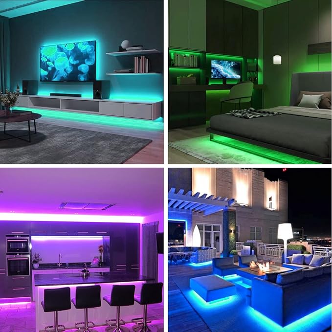 INDARUN RGB COB Led Strip Light 32.FT/10M(2 Rolls of 16.4FT/5M), COB Led Strip 10mm Width/5760 LEDs, 24V Color Changing Led Strip Lights with Remote, Flexible Led Tape Light for TV Led Backlights