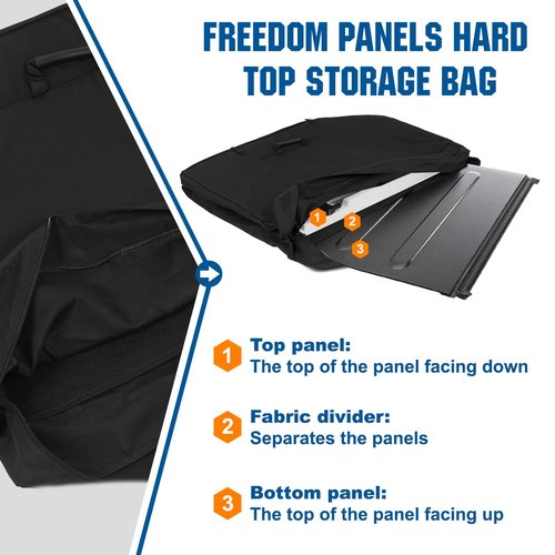 JONGCOVER Hard Top Freedom Panel Storage Bag Compatible with 2007-2022 Wrangler JK JKU JL JLU Sports Sahara Freedom Rubicon Unlimited Gladiator 2-Door & 4-Door & 2020-2022 Gladiator JT