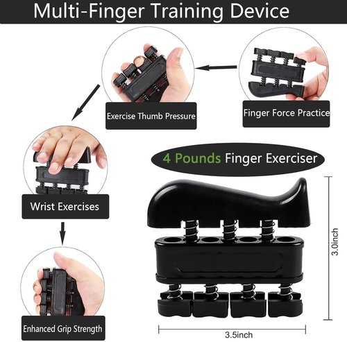 Grip Strength Trainer Kit - 5 Pack Adjustable Resistance Hand Grippers & Stress Relief Balls for Muscle Building