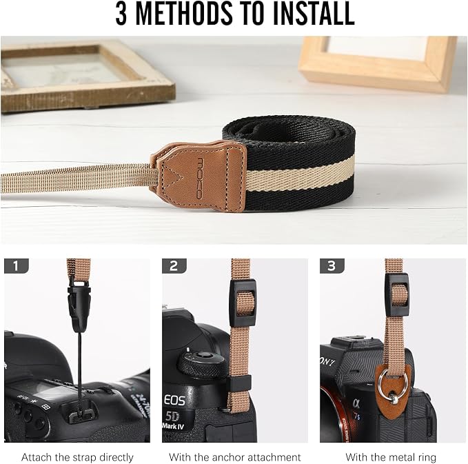 MoKo Camera Strap, Cotton Woven Camera Strap, Adjustable Universal Neck &