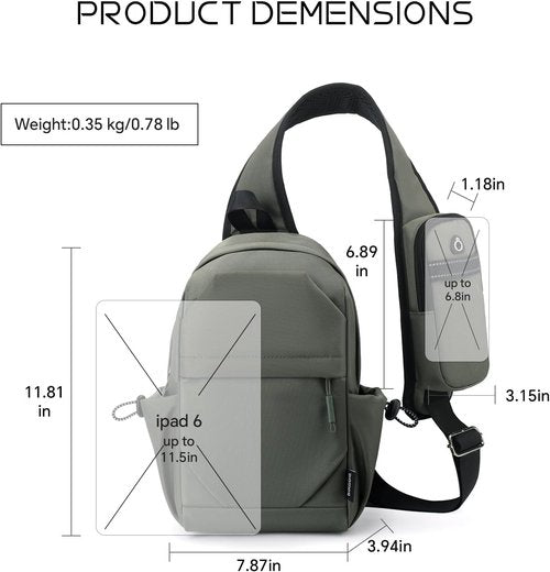 BIRDDIE Anti-Theft Crossbody Sling Bag - Versatile Casual Shoulder Backpack for Hiking & Motorcycling