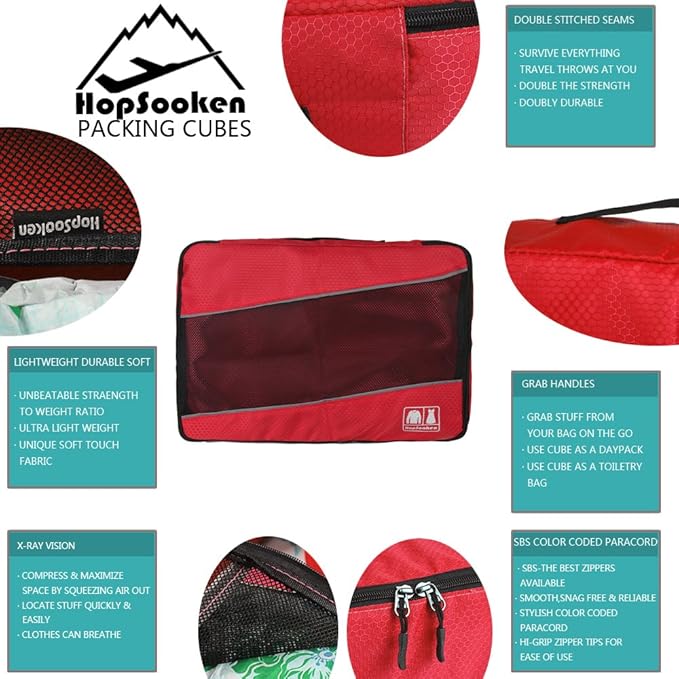 5 Set Packing Cubes for Travel Large Suitcase Luggage Organizer Bags Travel Accessories Vacation 4 Cubes 1 Laundry Pouch Bag
